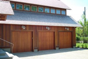 Custom cedar wood garage doors