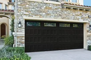 Designer's Choice traditional black recessed panel garage door