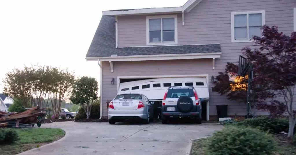 Broken garage door