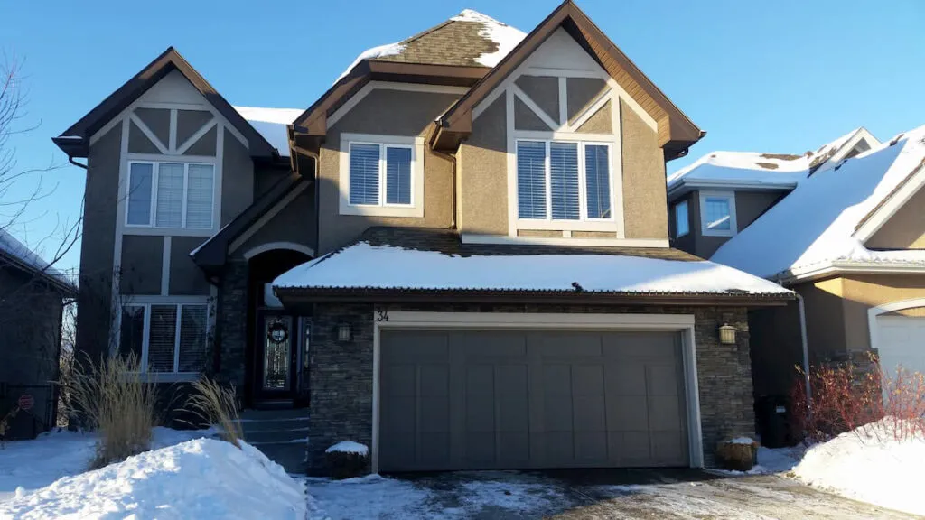 Garage door in the winter